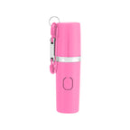 Rechargeable Portable Alarm and Flashlight with Carabiner - Pink - Front