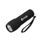 Rechargeable Rubberized COB Light with Strap - Black - Pad Print