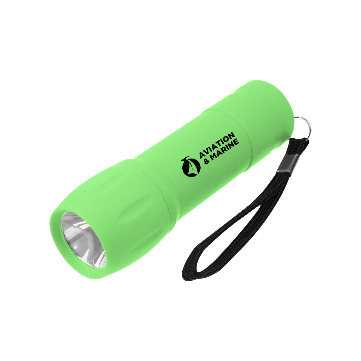 Rechargeable Rubberized COB Light with Strap - Green - Pad Print