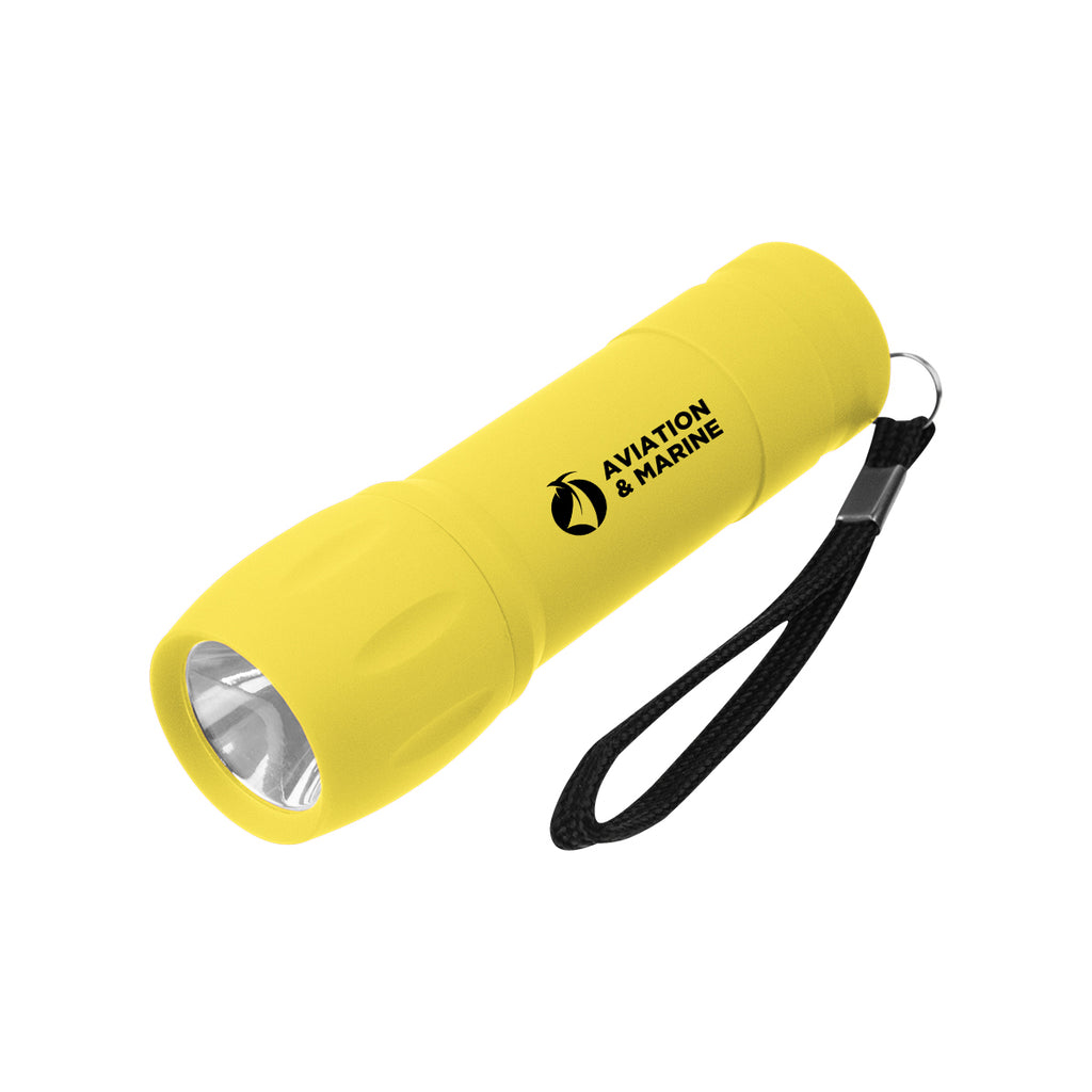 Rechargeable Rubberized COB Light with Strap - Yellow - Pad Print