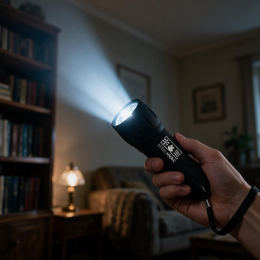 Rechargeable Rubberized Torch Light - Black - Pad Print