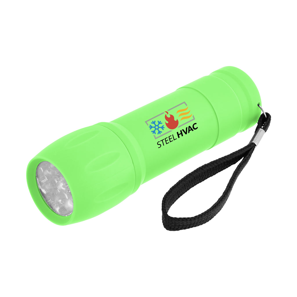 Rechargeable Rubberized Torch Light - Green - Full Color