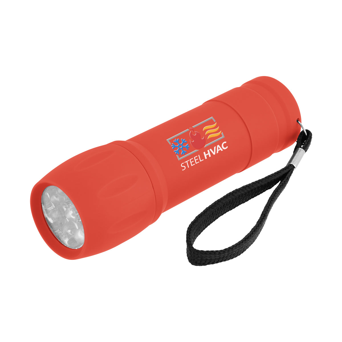 Rechargeable Rubberized Torch Light - Red - Full Color