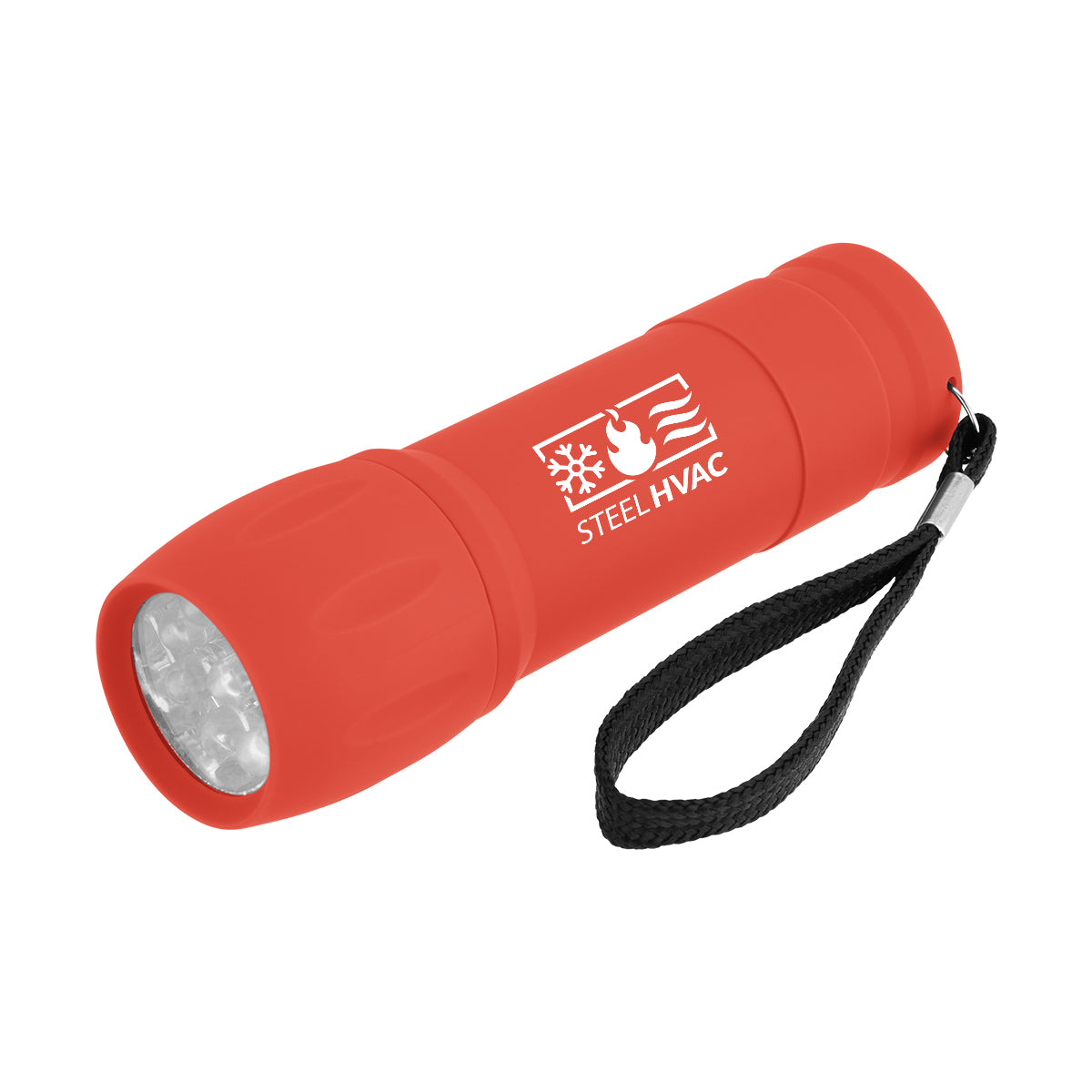 Rechargeable Rubberized Torch Light - Red - Pad Print