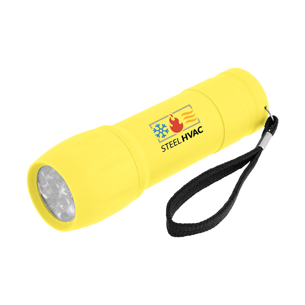 Rechargeable Rubberized Torch Light - Yellow - Full Color