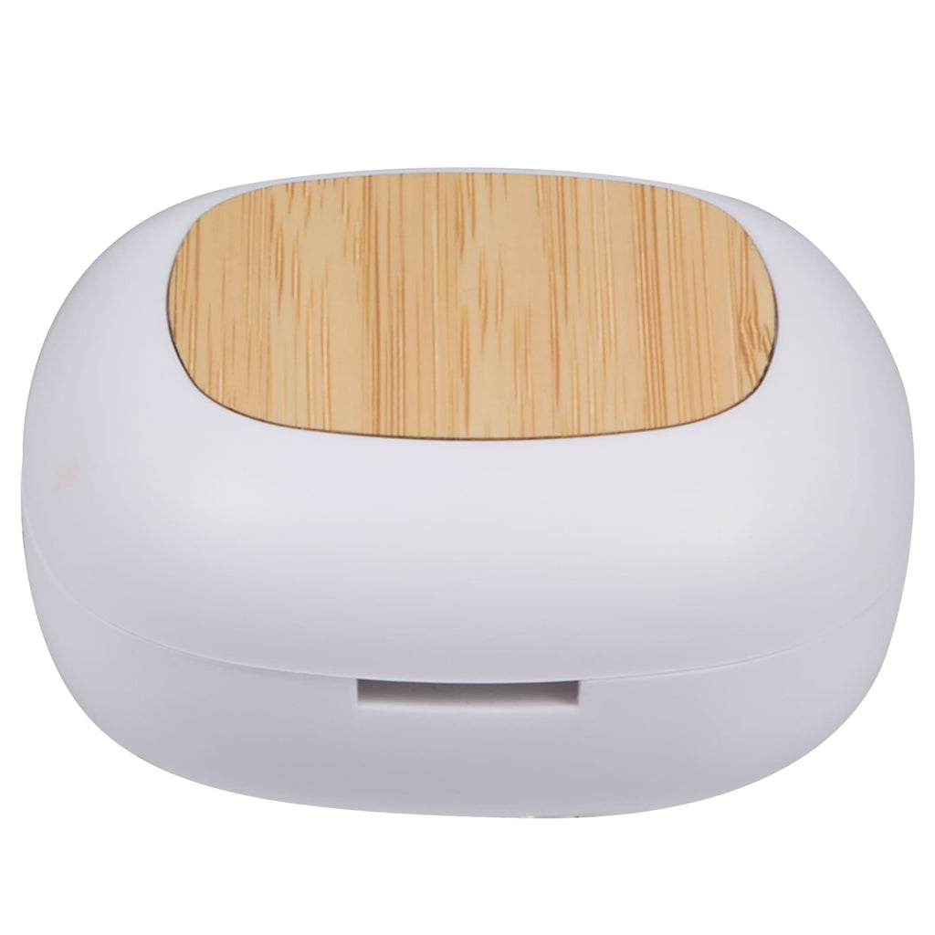 Rechargeable Waterless Aroma Diffuser with Bamboo Lid Full Color - White - Back