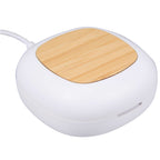 Rechargeable Waterless Aroma Diffuser with Bamboo Lid Full Color - White - Right Angle 2