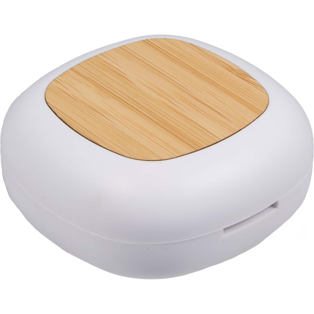 Rechargeable Waterless Aroma Diffuser with Bamboo Lid Full Color - White - Right Angle 6