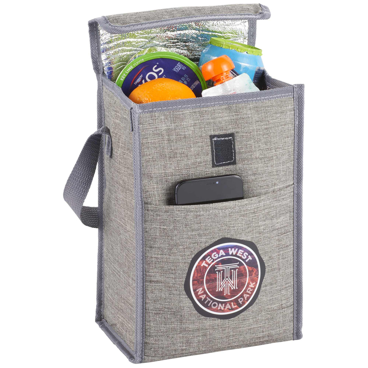 Reclaim Fold-Over Recycled Lunch Cooler, 4 Cans - Graphite - Photo 2