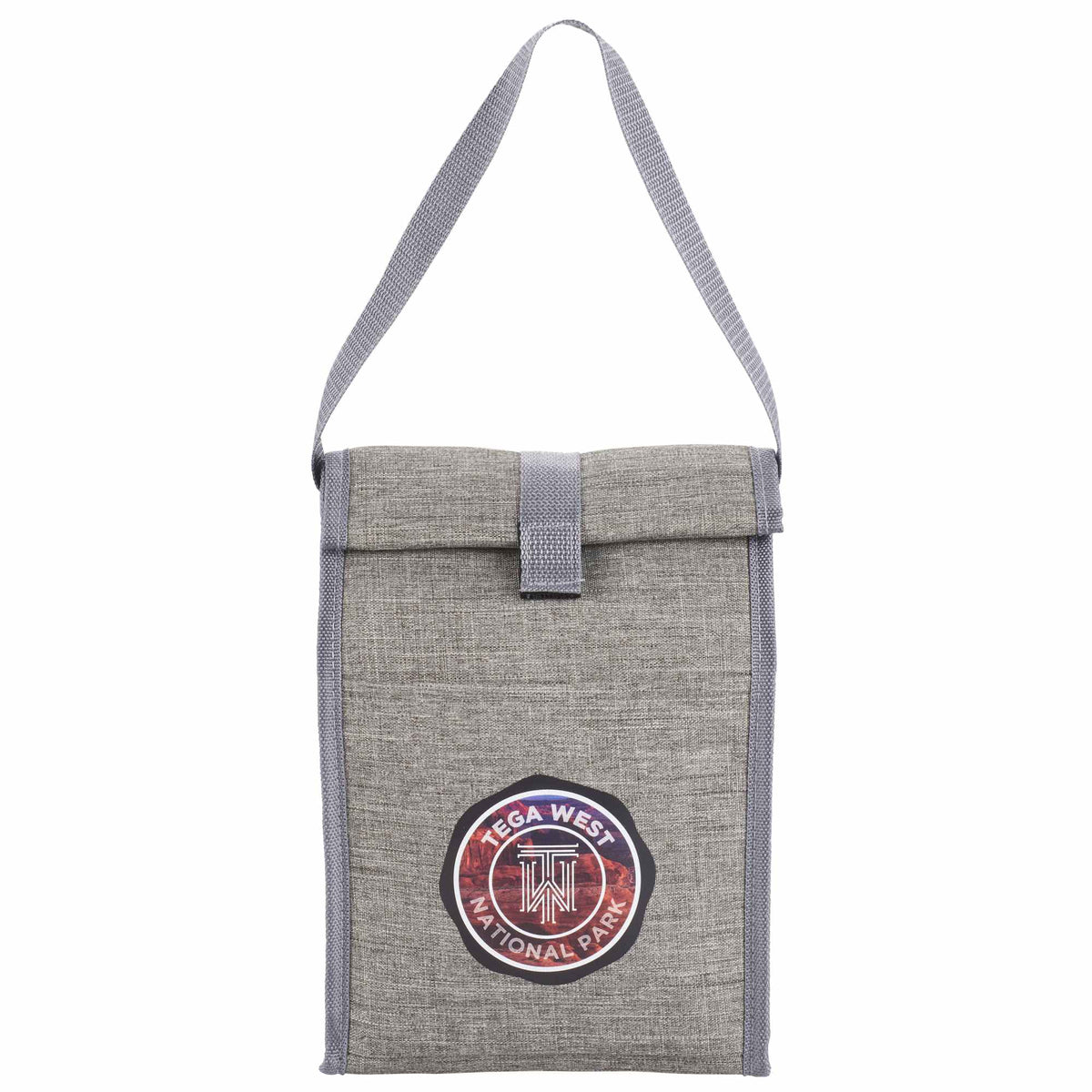 Reclaim Fold-Over Recycled Lunch Cooler, 4 Cans Transfer - Graphite - Front