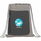 Reclaim Recycled Drawstring Bag with Zip Pocket Embroidery - Graphite - Front 2