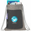 Reclaim Recycled Drawstring Bag with Zip Pocket Transfer - Graphite - Front