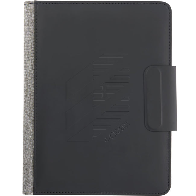 Reclaim Recycled Journal with 15W Magnetic Wireless Charger Debossing