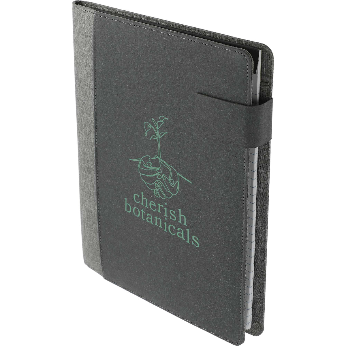Reclaim Recycled Wireless Charging Writing Pad, 5,000 mAh - Gray - Left Angle
