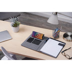 Reclaim Recycled Wireless Charging Writing Pad, 5,000 mAh - Gray - Open Front