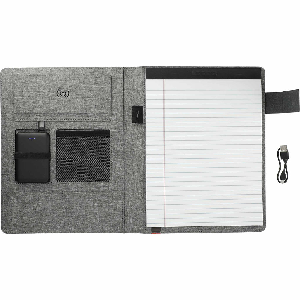 Reclaim Recycled Wireless Charging Writing Pad, 5,000 mAh - Gray - Open