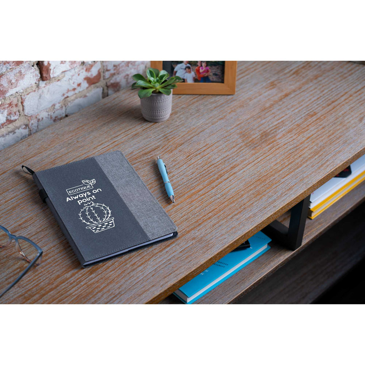 Reclaim Refillable Recycled Journal, 7 x 10 Inches - Gray - Front