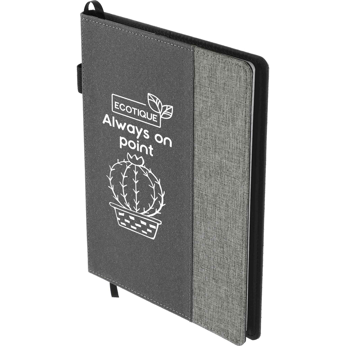 Reclaim Refillable Recycled Journal, 7 x 10 Inches - Gray - Left Angle