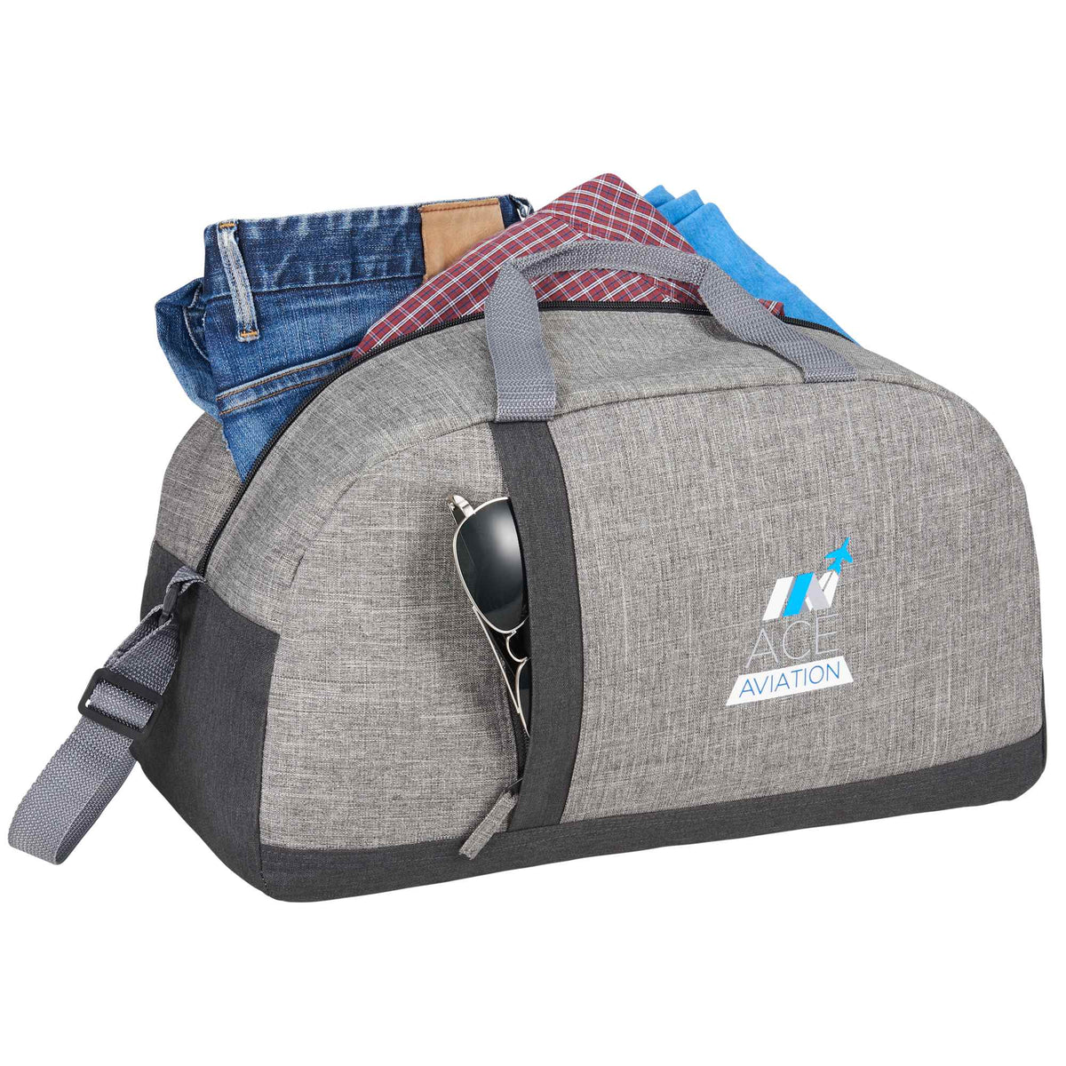 Reclaim Two Tone Sport Duffel Bag in Recycled PET Embroidery - Graphite - Photo