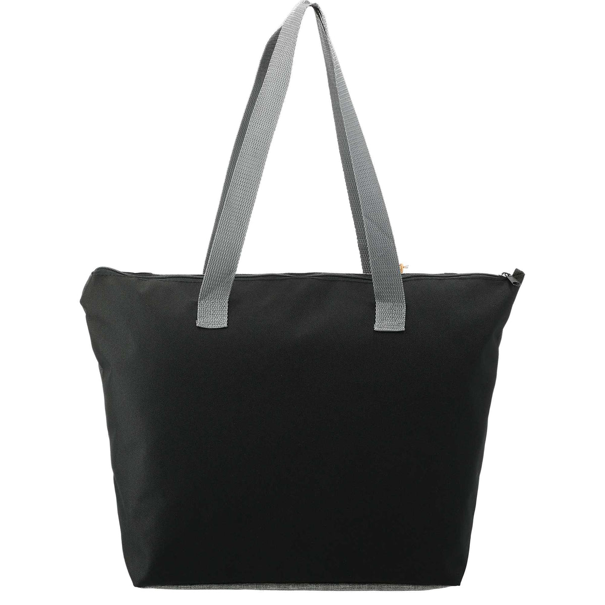 Reclaim Two-Tone Zippered Tote in Recycled Polyester Embroidery - Graphite - Back