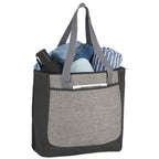 Reclaim Two-Tone Zippered Tote in Recycled Polyester Embroidery - Graphite - Photo 4