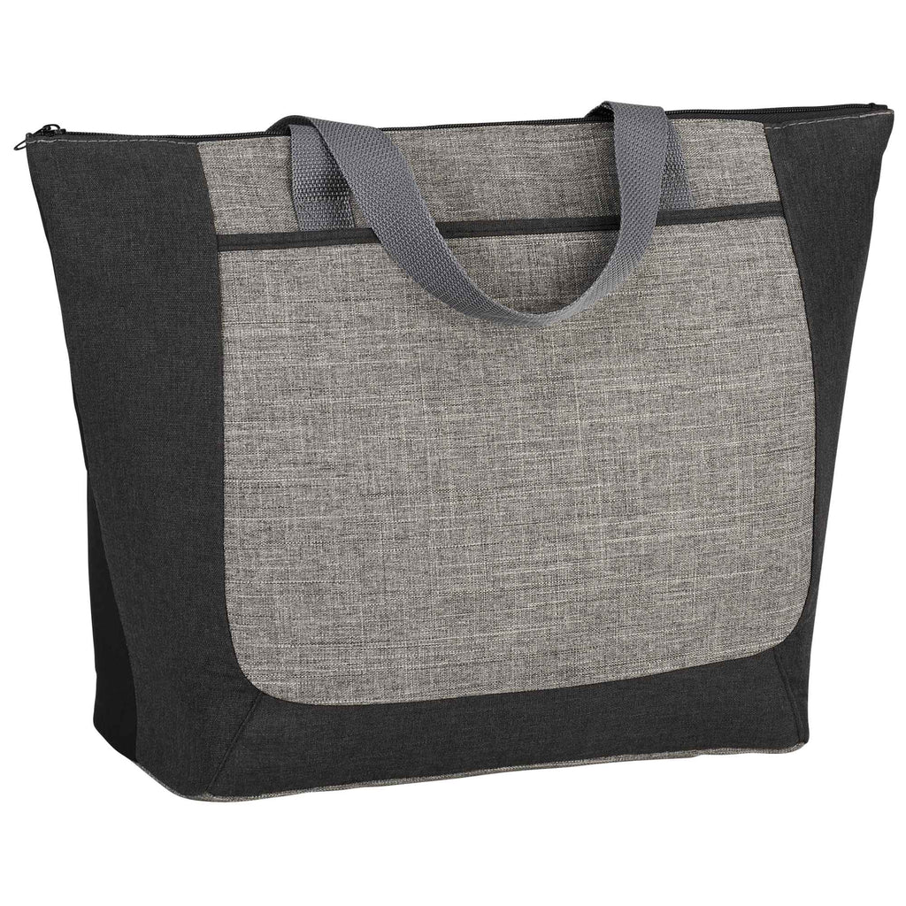 Reclaim Two-Tone Zippered Tote in Recycled Polyester Embroidery - Graphite - Photo 5