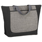 Reclaim Two-Tone Zippered Tote in Recycled Polyester Embroidery - Graphite - Photo 5