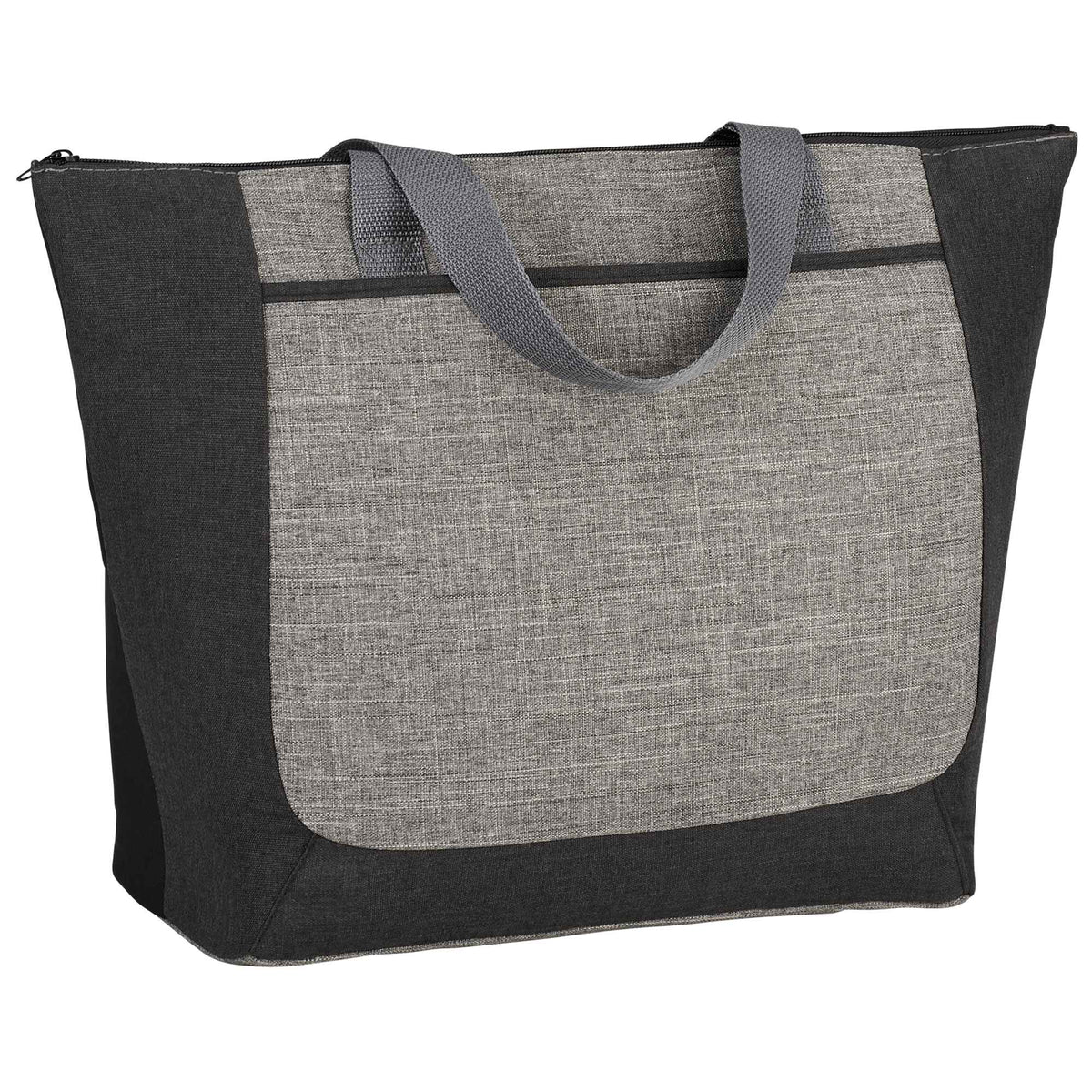 Reclaim Two-Tone Zippered Tote in Recycled Polyester Embroidery - Graphite - Photo 5