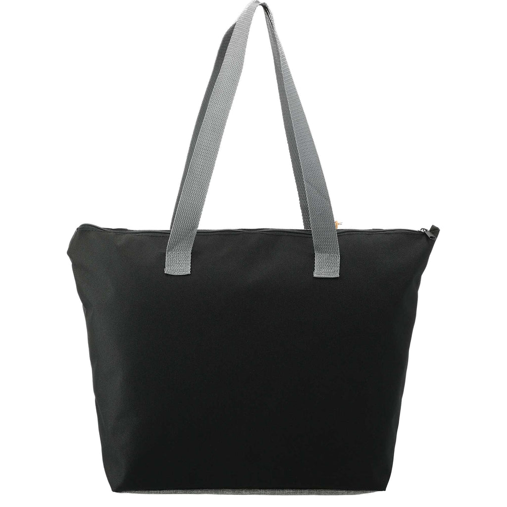 Reclaim Two-Tone Zippered Tote in Recycled Polyester - Graphite - Back