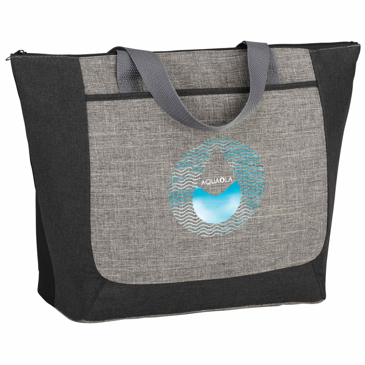 Reclaim Two-Tone Zippered Tote in Recycled Polyester - Graphite - Photo 2