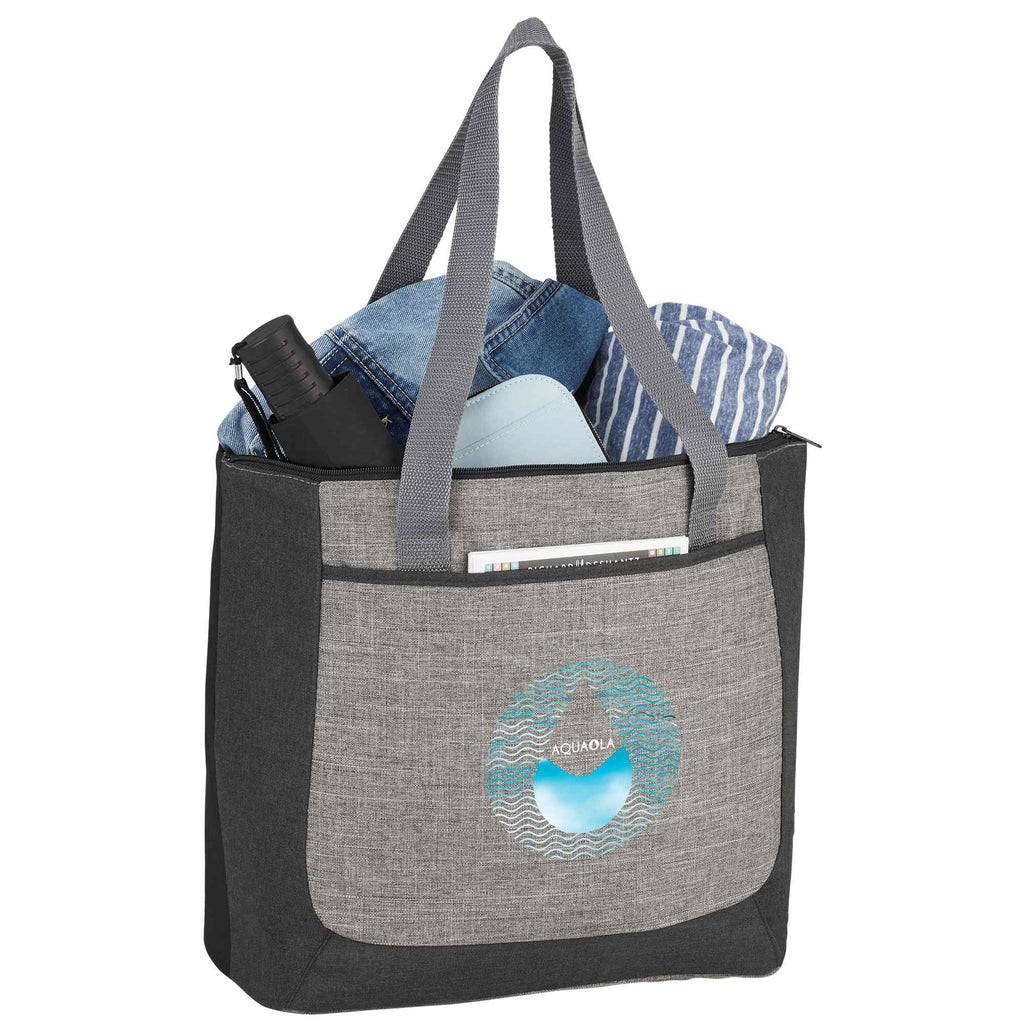 Reclaim Two-Tone Zippered Tote in Recycled Polyester Transfer - Graphite - Photo
