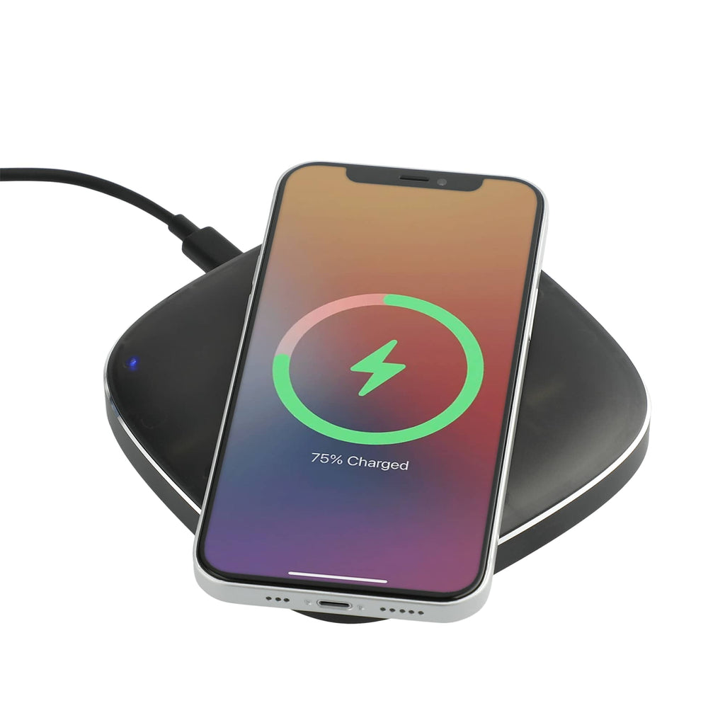 Recon Wireless Charging Pad with Phone-Finding Coil, 15W Full Color - Black - Right Angle 5