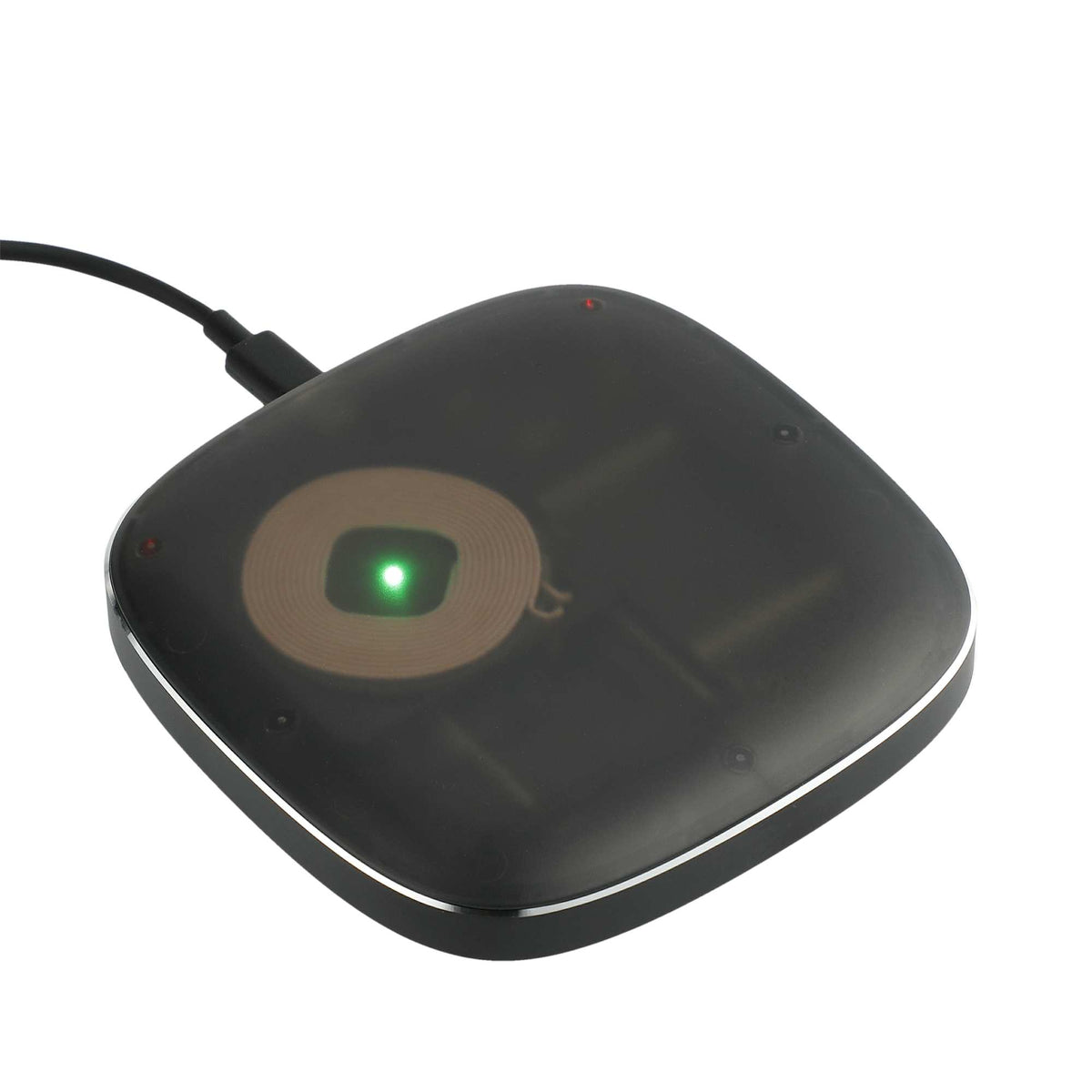 Recon Wireless Charging Pad with Phone-Finding Coil, 15W Full Color - Black - Right Angle 6