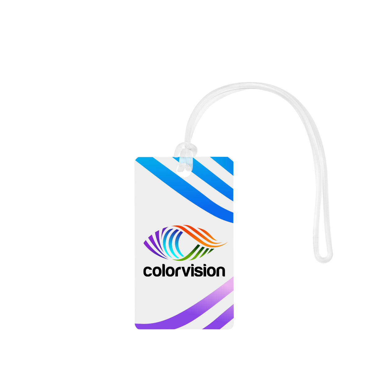 Rectangular Acrylic Luggage Tag - White - 4CP