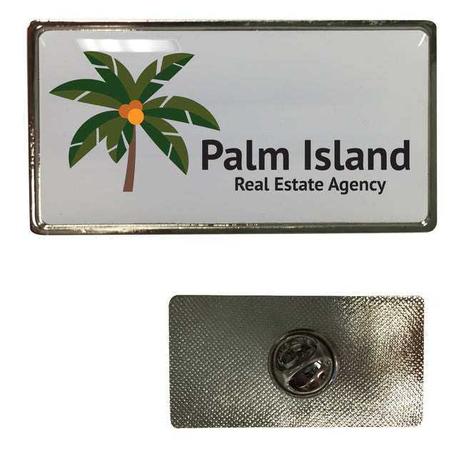 Rectangular Dome Lapel Pin, Large