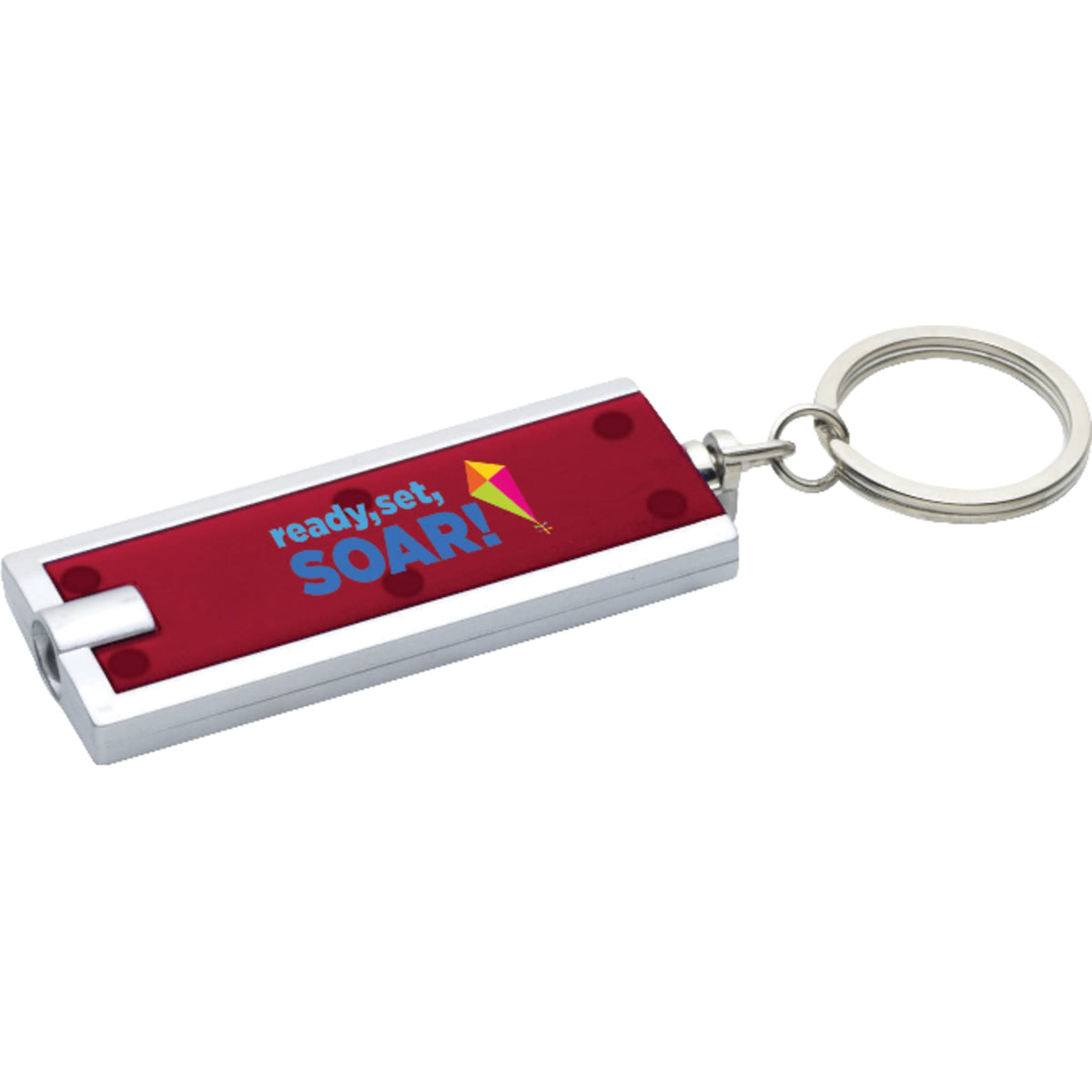 Rectangular LED Key Light with Split Ring Full Color - TrRed - Front