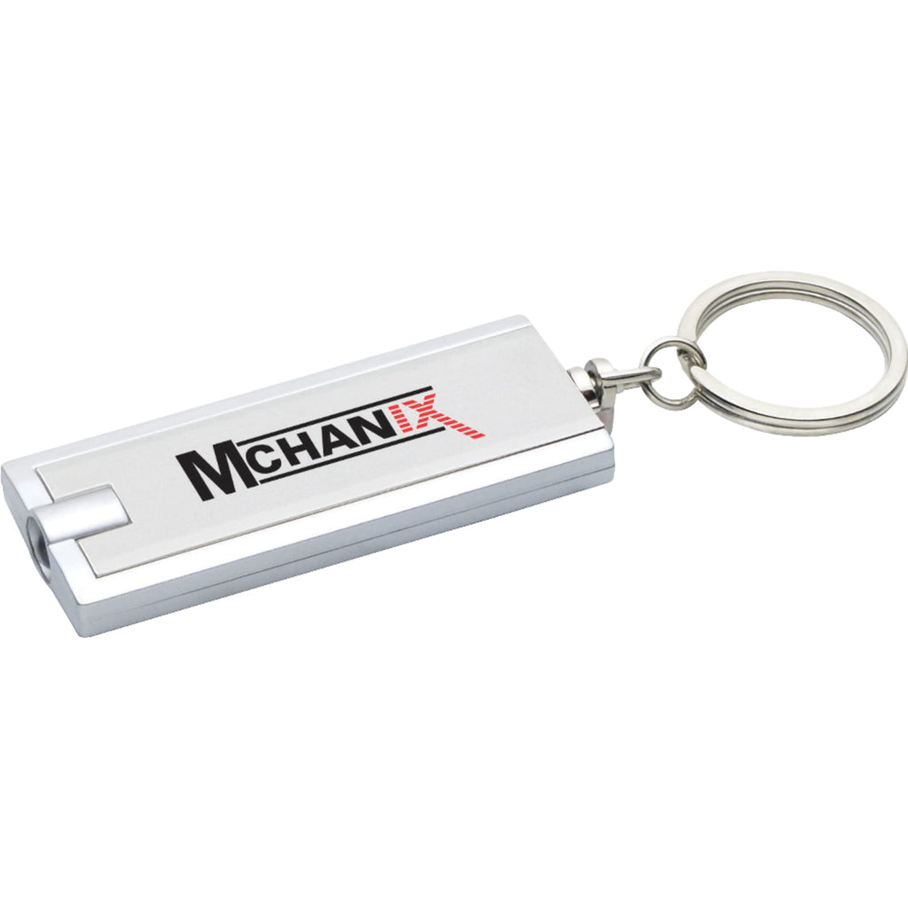 Rectangular LED Key Light with Split Ring - Silver - Front