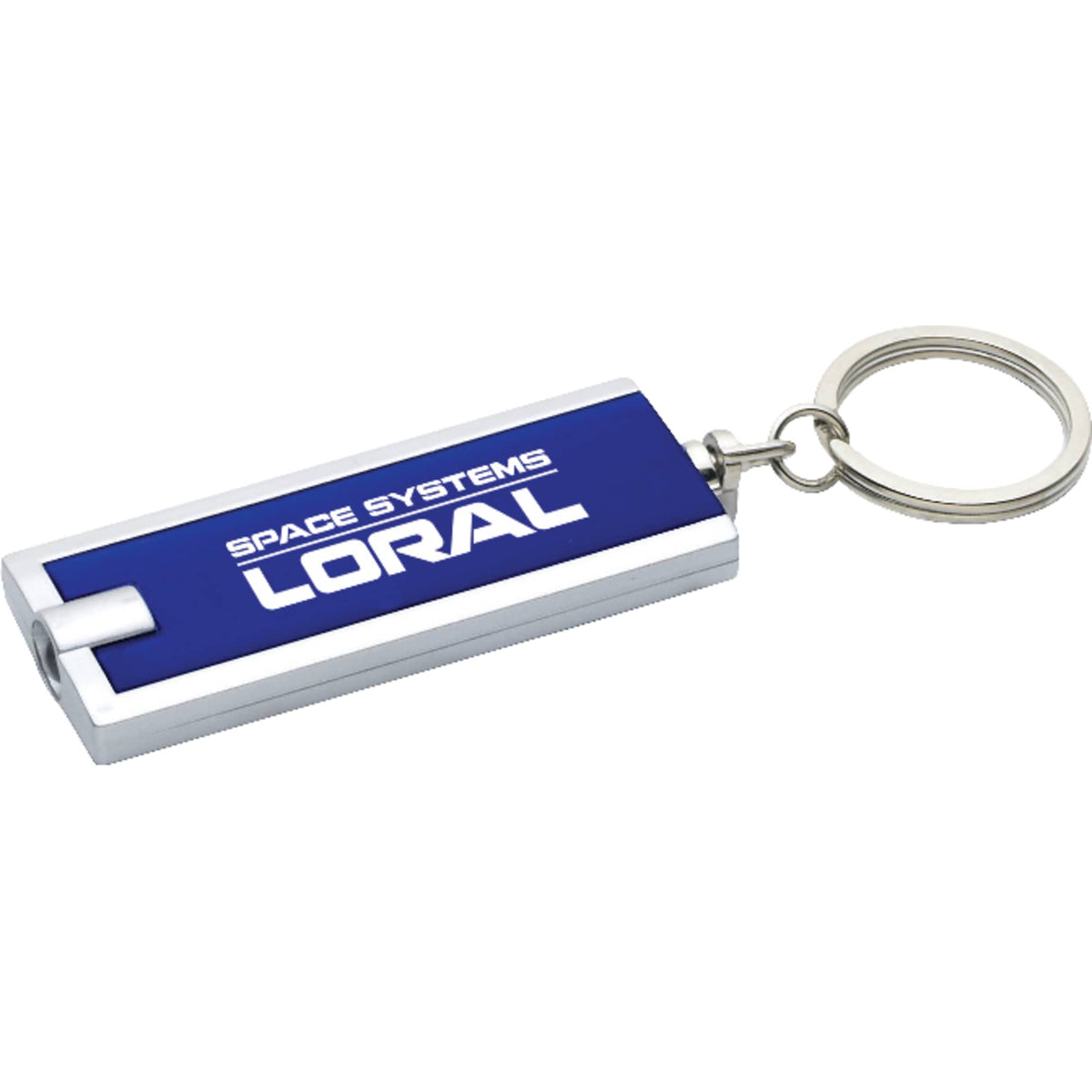 Rectangular LED Key Light with Split Ring - Translucent Blue - Front