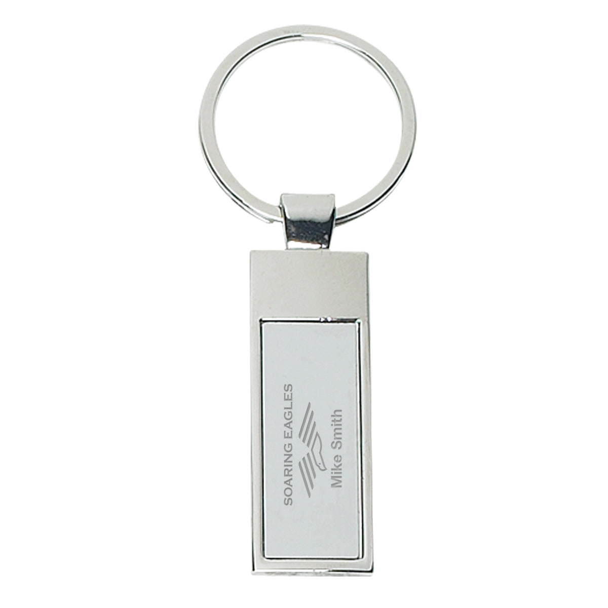 Rectangular Metal Key Tag - Laser Engraving