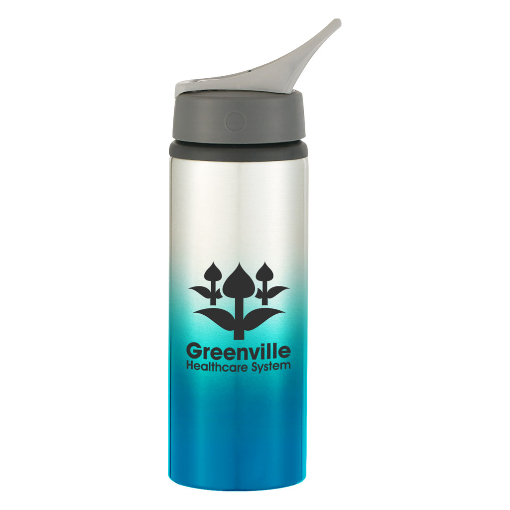 Recycled Aluminum Ozona Tumbler, 25 oz - Teal Accent - Silk Screen