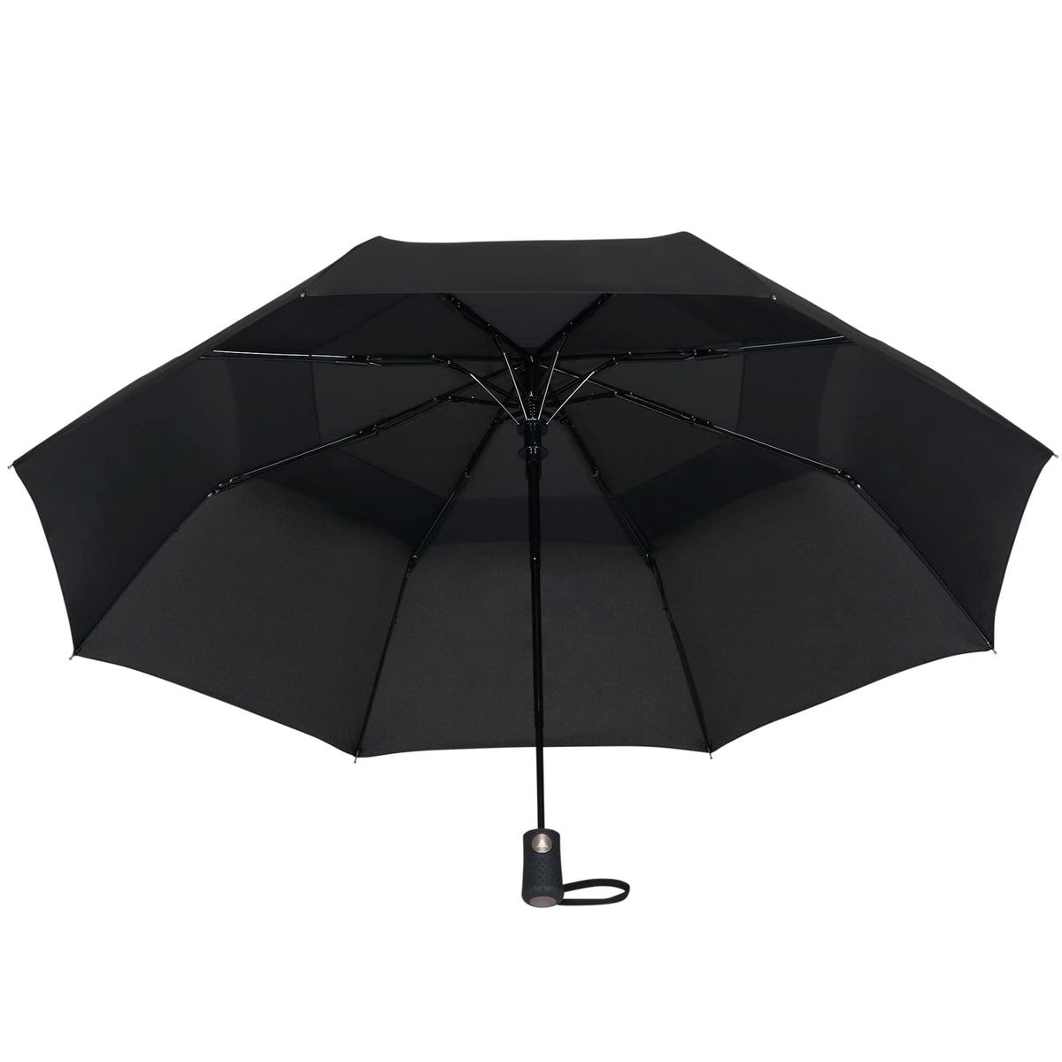 Recycled Auto-Open Folding Umbrella, 46 Inch - Black - Bot