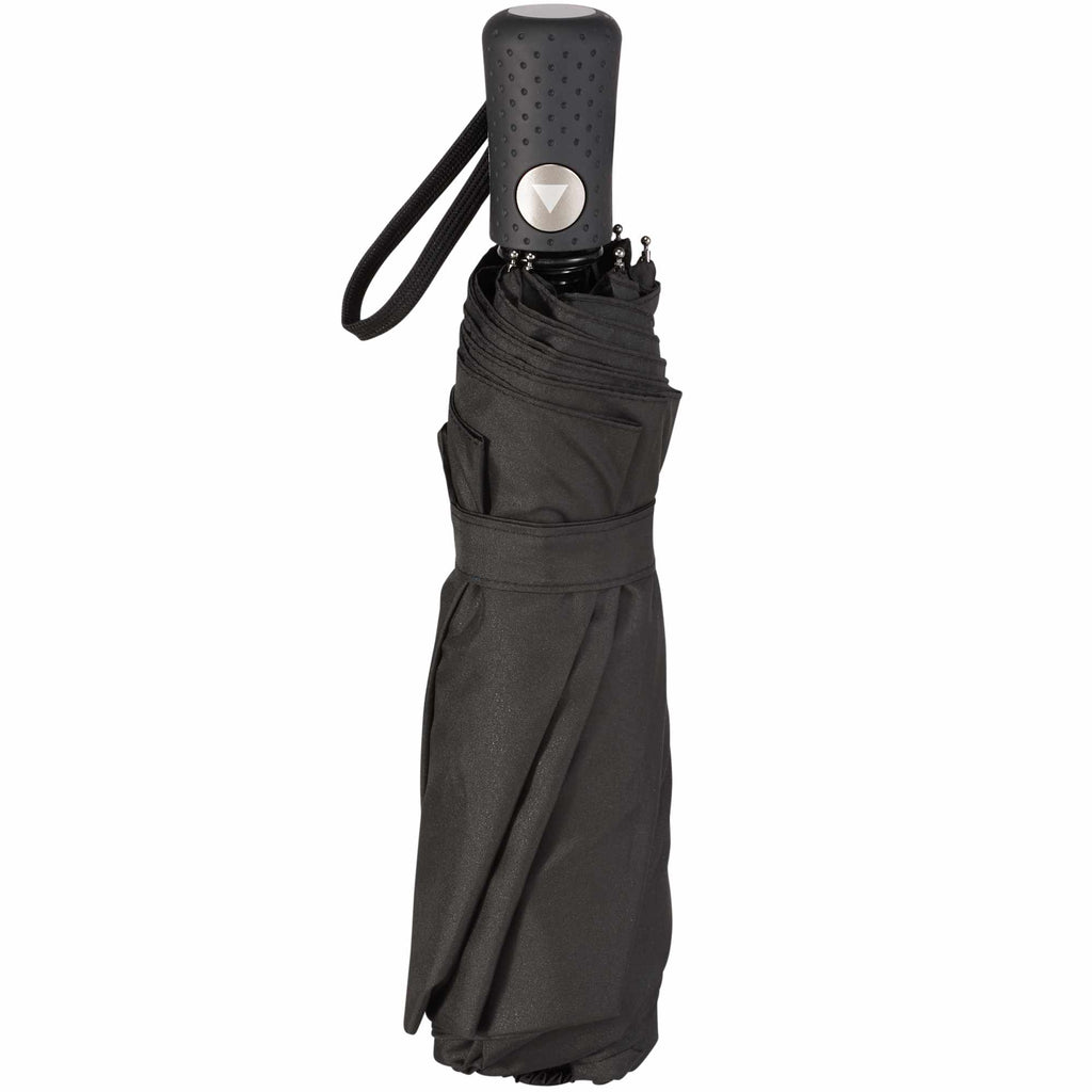 Recycled Auto-Open Folding Umbrella, 46 Inch - Black - Front 4