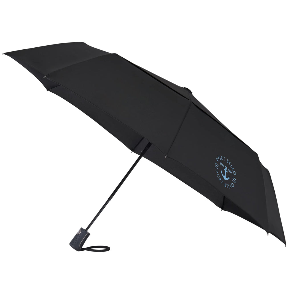 Recycled Auto-Open Folding Umbrella, 46 Inch - Black - Right Angle