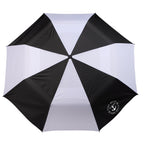 Recycled Auto-Open Folding Umbrella, 46 Inch - Black/White - Front