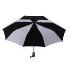 Recycled Auto-Open Folding Umbrella, 46 Inch - Black/White - Open Canopy