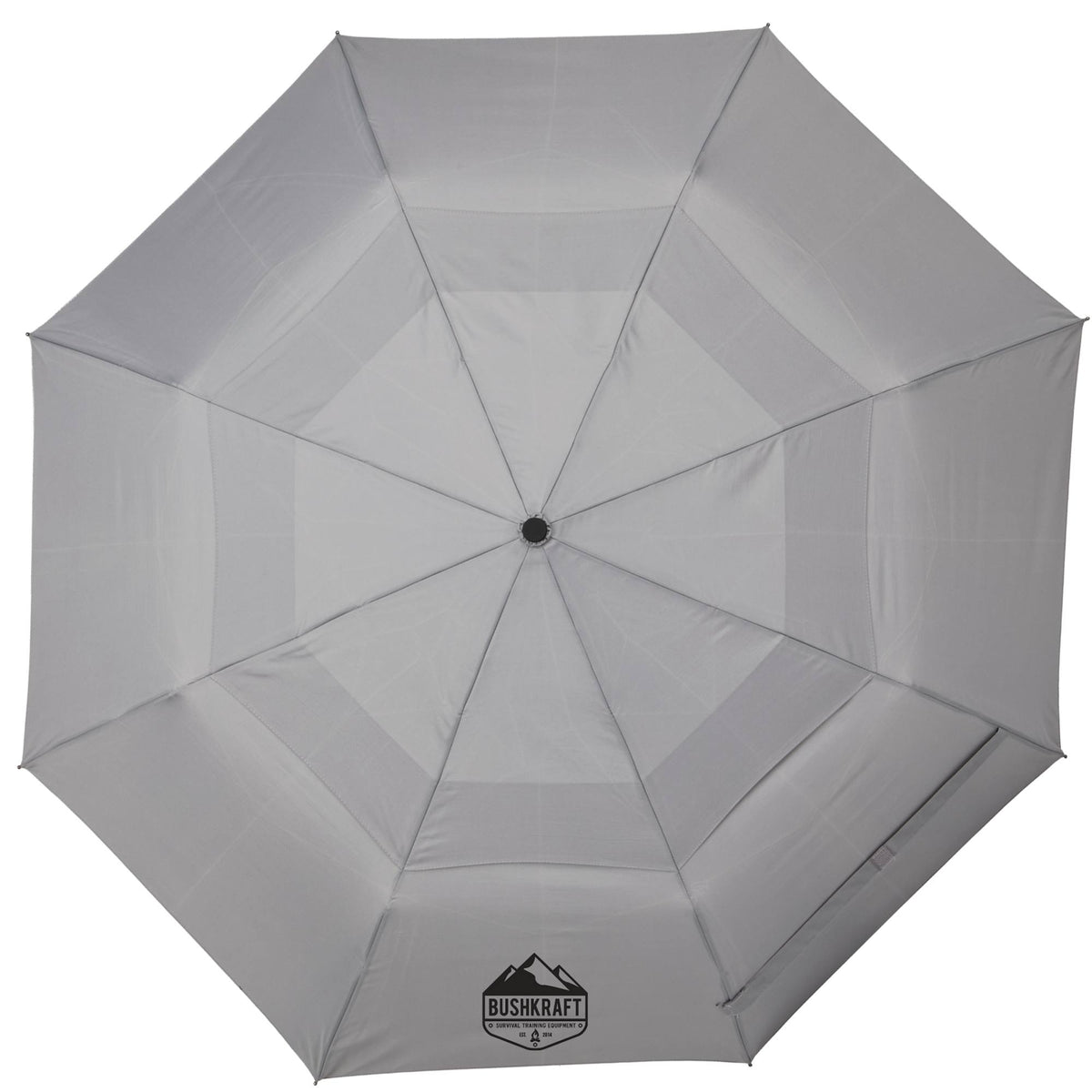 Recycled Auto-Open Folding Umbrella, 46 Inch - Gray - Front