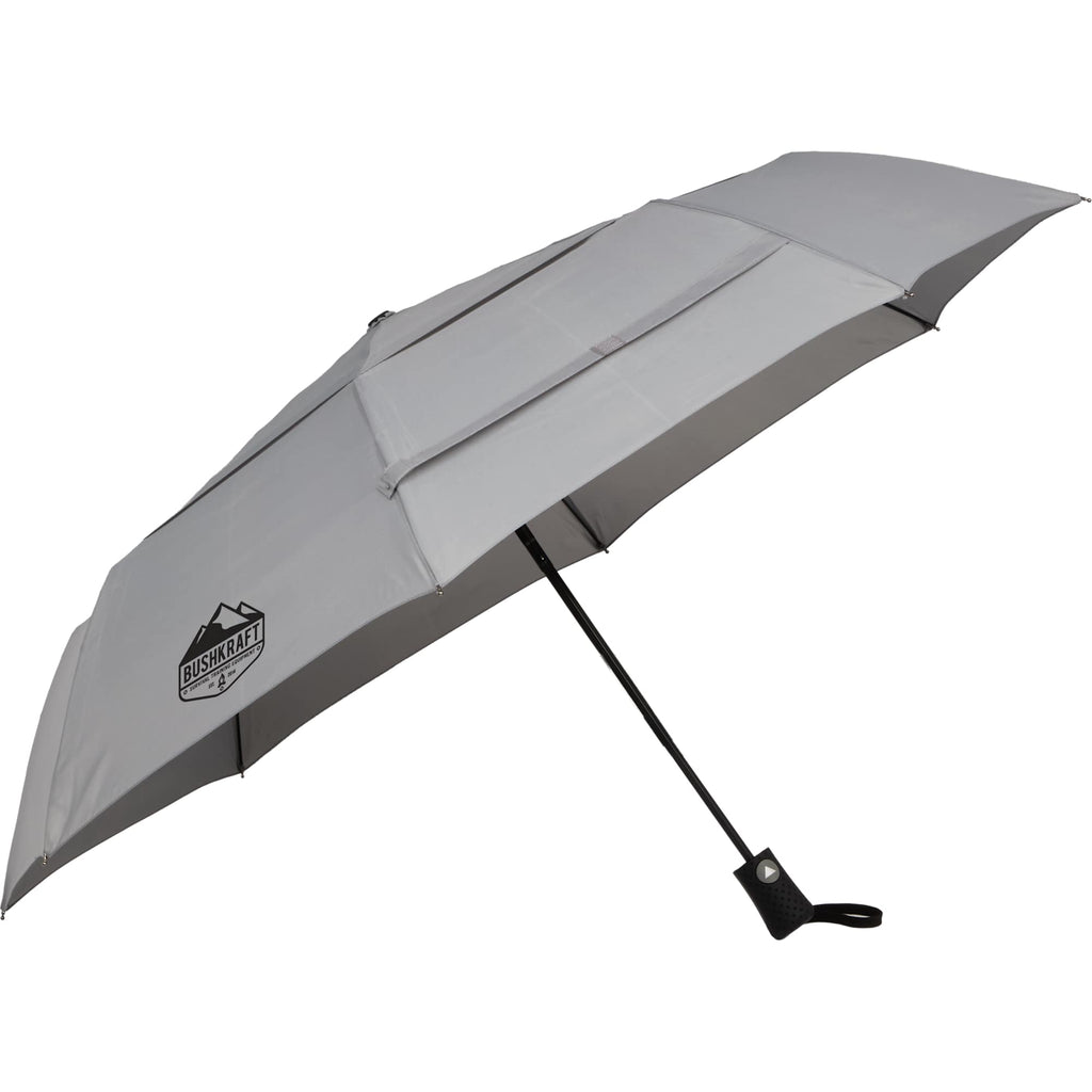 Recycled Auto-Open Folding Umbrella, 46 Inch - Gray - Right Angle