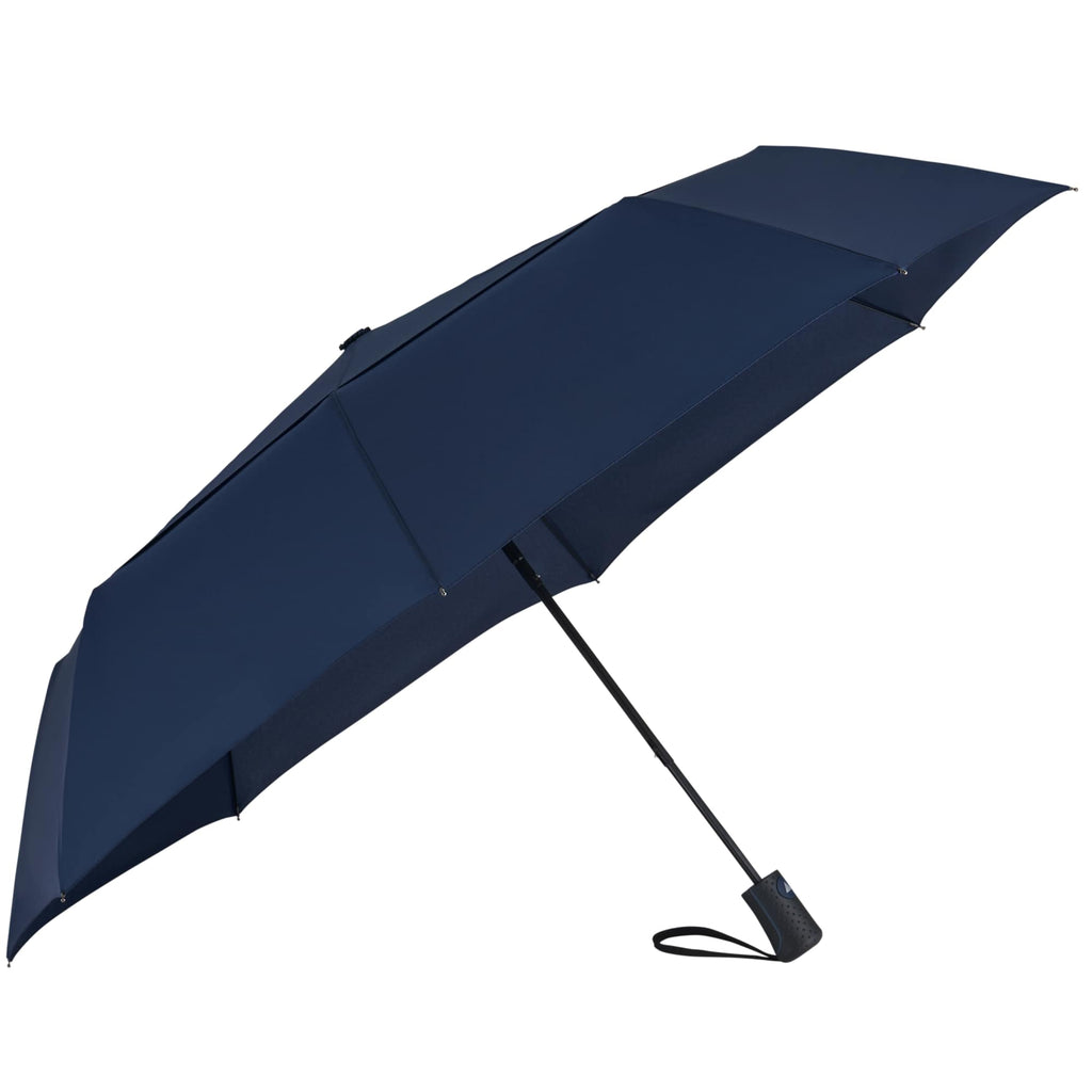 Recycled Auto-Open Folding Umbrella, 46 Inch - Navy - Left Angle 4