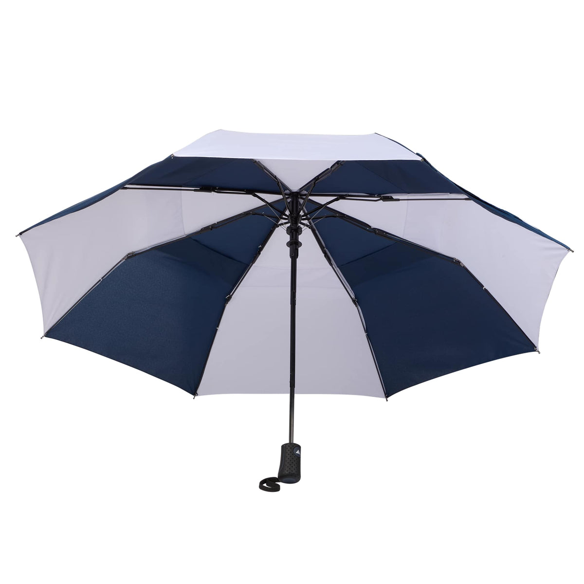 Recycled Auto-Open Folding Umbrella, 46 Inch - Navy/White - Alternate Canopy