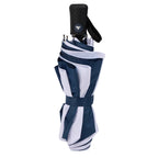 Recycled Auto-Open Folding Umbrella, 46 Inch - Navy/White - Closed